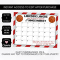 editable printable basketball cash calendar sports fundraiser school team club athletic fundraising idea